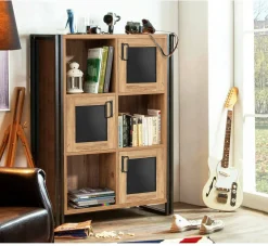 Credenza Telesilla, Quercia e Nero, 89x35h127 cm<Dmora Best