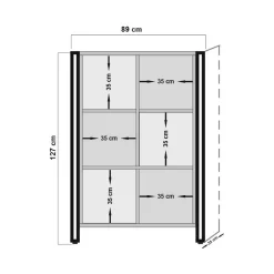 Credenza Telesilla, Quercia e Nero, 89x35h127 cm<Dmora Best