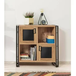 Credenza Telesilla, Quercia e Nero, 89x35h89 cm<Dmora Cheap