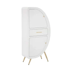Credenza Tellier, 60x32 h133 cm, Bianco e Oro<Dmora Best Sale