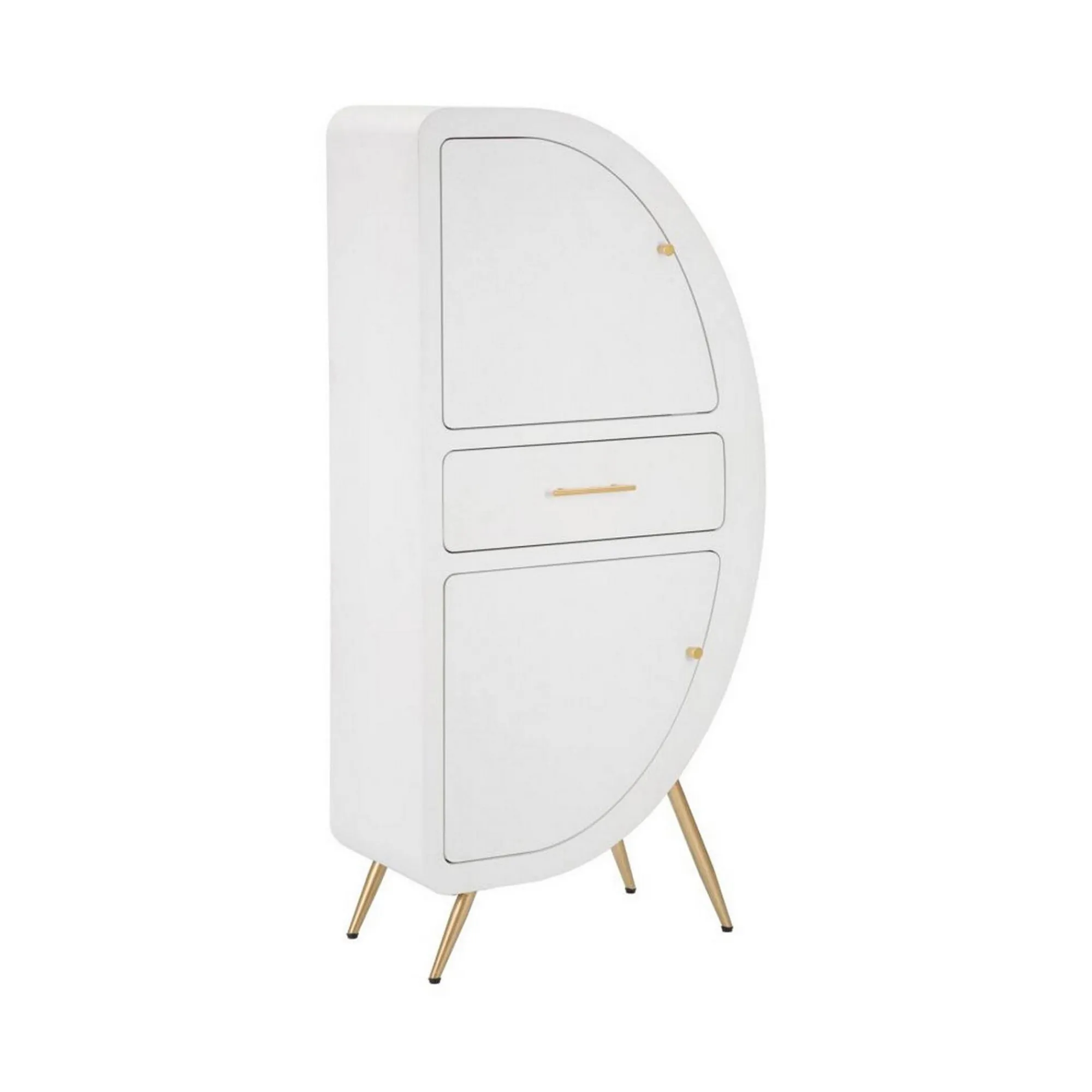 Credenza Tellier, 60x32 h133 cm, Bianco e Oro<Dmora Best Sale