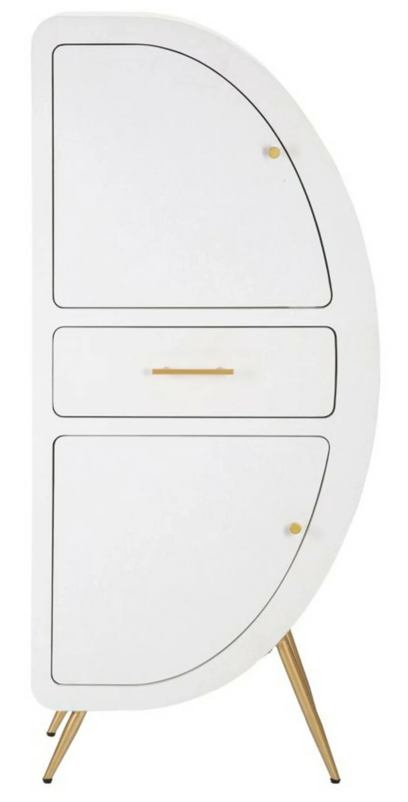 Credenza Tellier, 60x32 h133 cm, Bianco e Oro<Dmora Best Sale