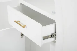 Credenza Tellier, 60x32 h133 cm, Bianco e Oro<Dmora Best Sale