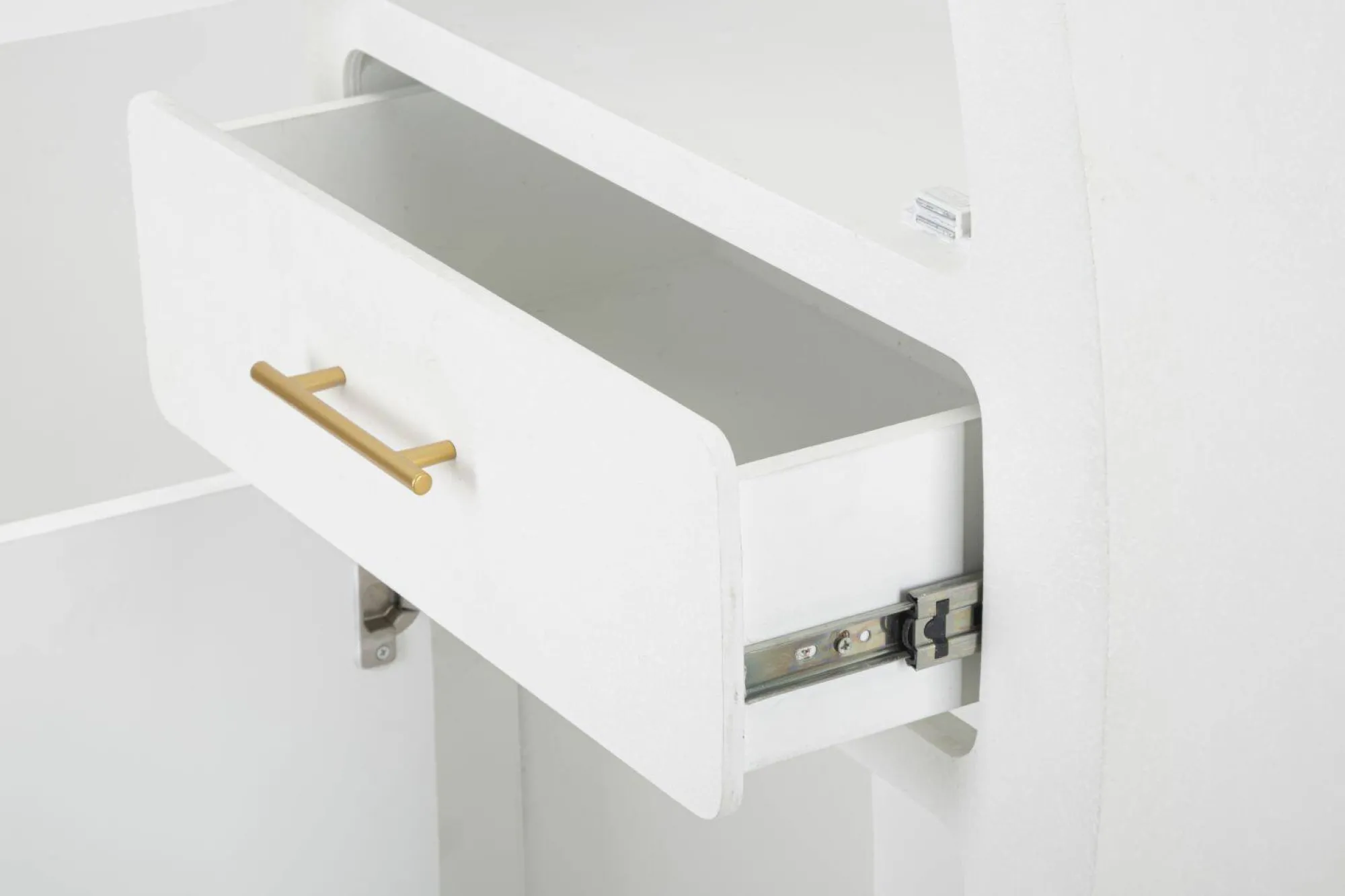 Credenza Tellier, 60x32 h133 cm, Bianco e Oro<Dmora Best Sale