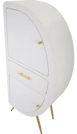 Credenza Tellier, 60x32 h133 cm, Bianco e Oro<Dmora Best Sale