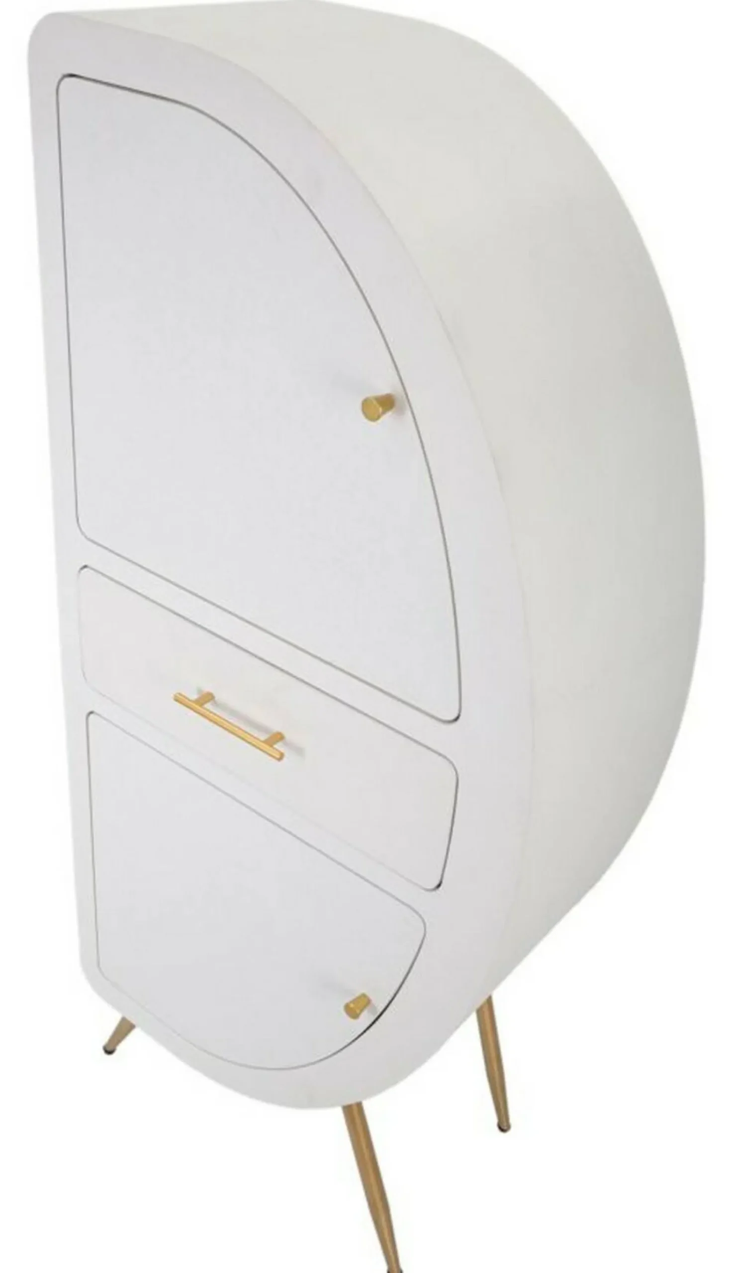Credenza Tellier, 60x32 h133 cm, Bianco e Oro<Dmora Best Sale