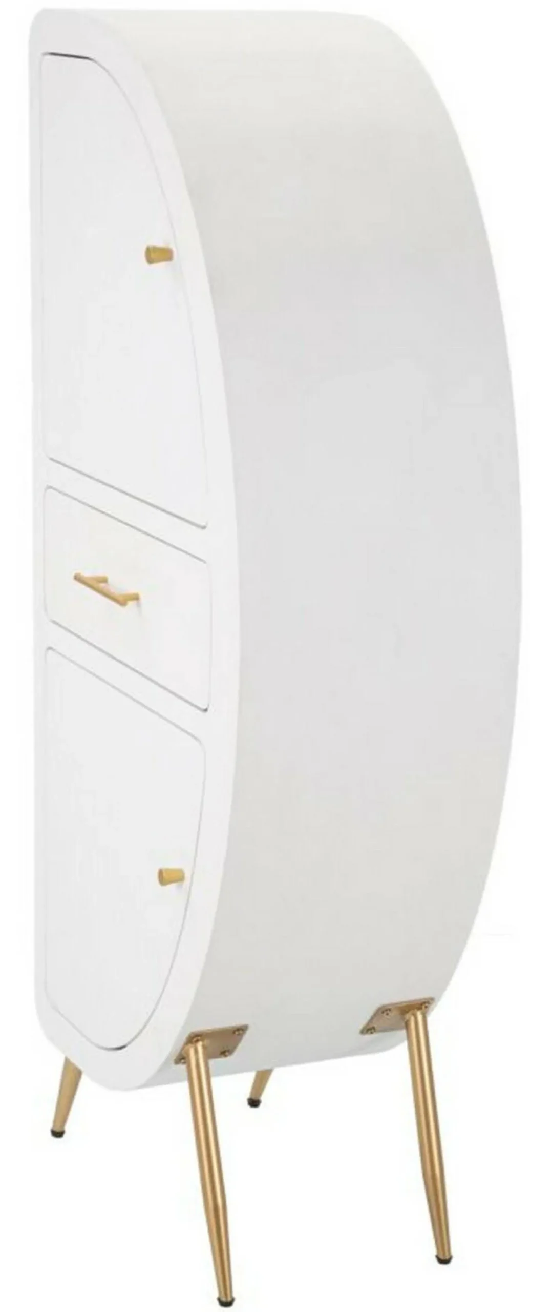 Credenza Tellier, 60x32 h133 cm, Bianco e Oro<Dmora Best Sale