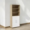 Credenza Valsesia, 89x40 h222 cm, Quercia e Bianco<Dmora Store