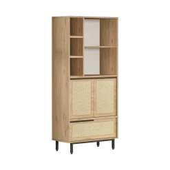 Credenza Vinta, 75x36 h162 cm, Noce e Quercia<Dmora Best
