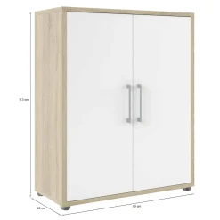 Credenza Warszawa, 89x40 h113 cm, Quercia e Bianco<Dmora Flash Sale