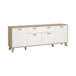 Credenza Wukong, 39x196 h73 cm, Rovere e Bianco<Dmora Hot