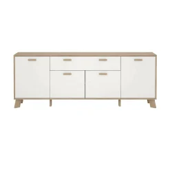 Credenza Wukong, 39x196 h73 cm, Rovere e Bianco<Dmora Hot