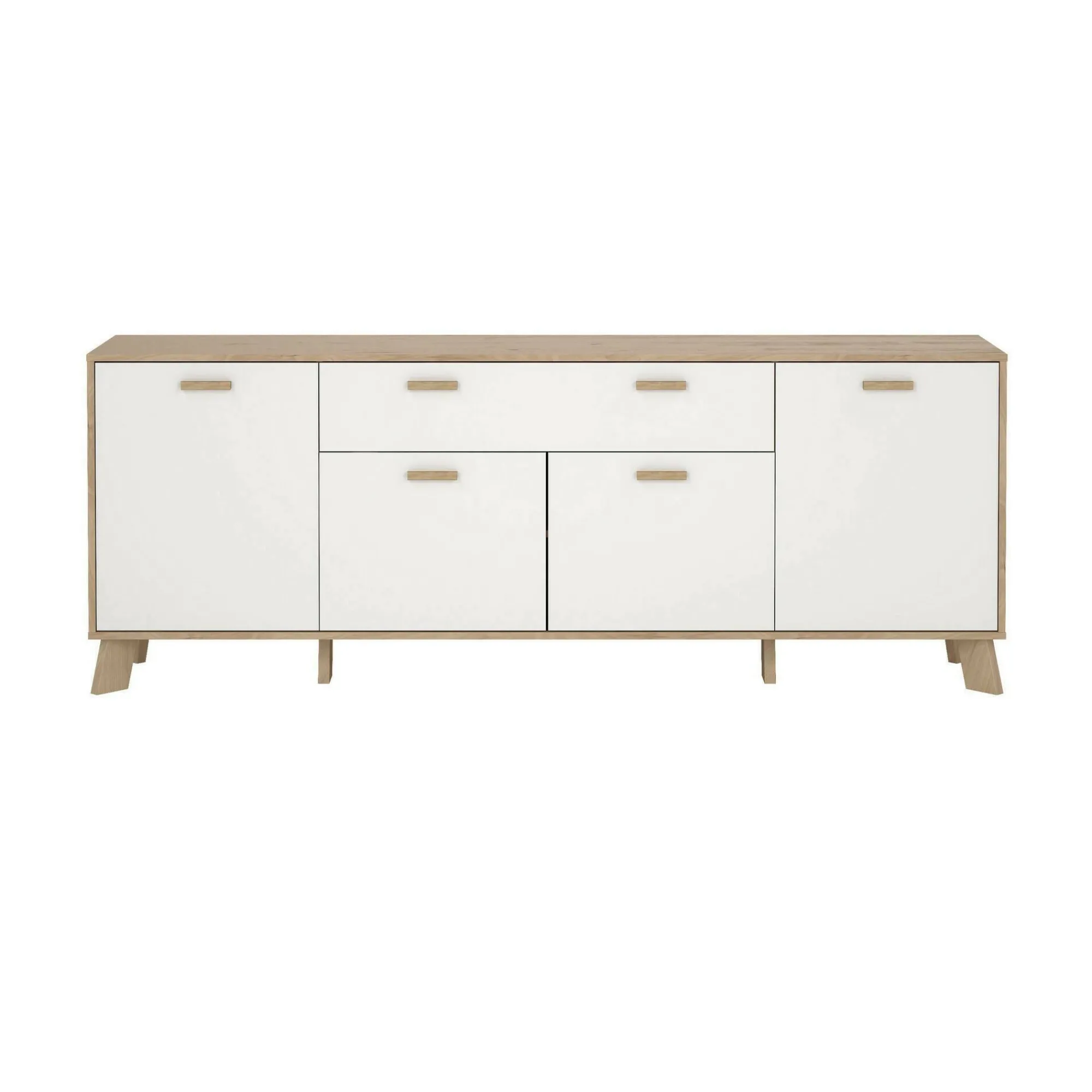 Credenza Wukong, 39x196 h73 cm, Rovere e Bianco<Dmora Hot