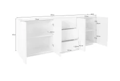 Credenza Zeus, cm 224x44h86,<Dmora Flash Sale