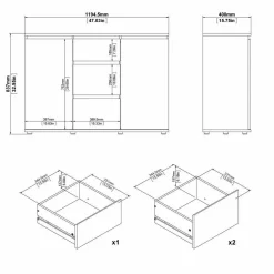 Credenza Zumpano, 119x40 h84 cm,<Dmora New
