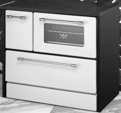 Cucina a legna Andalo, 87x51 h79 cm, Bianco e Nero<Dmora Best Sale