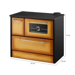 Cucina a legna Andalo, 87x51 h79 cm, Giallo e Nero<Dmora Flash Sale