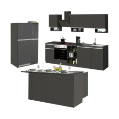 Cucina completa Arlo, 100% Made in Italy, Antracite e Ardesia<Dmora Online