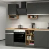 Cucina completa Attimis, 255x60h85 cm, Antracite e Rovere<Dmora Cheap