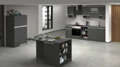 Cucina completa Dancelott, 100% Made in Italy, Antracite e Ardesia<Dmora Online