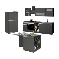 Cucina completa Dancelott, 100% Made in Italy, Antracite e Ardesia<Dmora Best