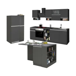 Cucina completa Dancelott, 100% Made in Italy, Antracite e Ardesia<Dmora Online
