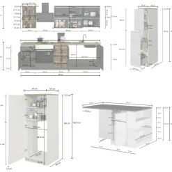 Cucina completa Dancelott, 100% Made in Italy, Antracite e Ardesia<Dmora Best