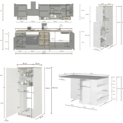 Cucina completa Dancelott, 100% Made in Italy, Antracite e Ardesia<Dmora Online