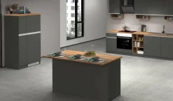 Cucina completa Danderso, 100% Made in Italy, Antracite e Rovere<Dmora Online