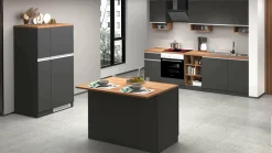 Cucina completa Danderso, 100% Made in Italy, Antracite e Rovere<Dmora Online