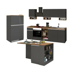 Cucina completa Danderso, 100% Made in Italy, Antracite e Rovere<Dmora Flash Sale
