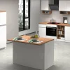 Cucina completa Daquilant, 100% Made in Italy, Bianco lucido e Rovere<Dmora Sale