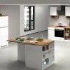 Cucina completa Daquilant, 100% Made in Italy, Bianco lucido e Rovere<Dmora Flash Sale