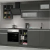 Cucina completa Fonti, 255x60h85 cm, Antracite e Ardesia<Dmora Sale
