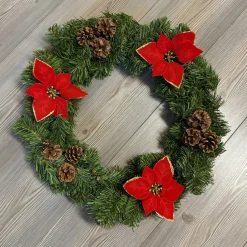 Decorazione da Natale Cavagnol, Verde e Rosso, 50x50 h10 cm<Dmora Discount