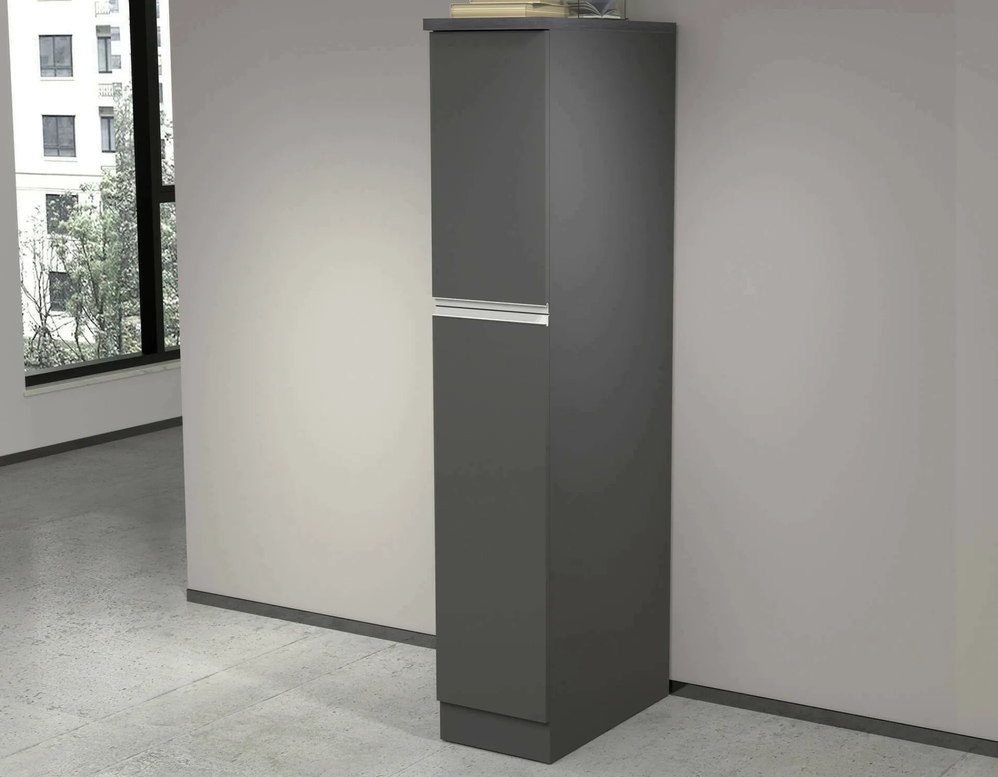 Dispensa da cucina Atrax, 30x60h165 cm, Antracite e Ardesia<Dmora Hot