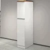 Dispensa da cucina Atrax, 30x60h165 cm, Bianco lucido e Rovere<Dmora Online