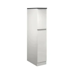 Dispensa da cucina Atrax, 30x60h165 cm, Bianco lucido e Ardesia<Dmora Discount