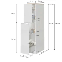 Dispensa da cucina Atrax, 30x60h165 cm, Antracite e Ardesia<Dmora Hot