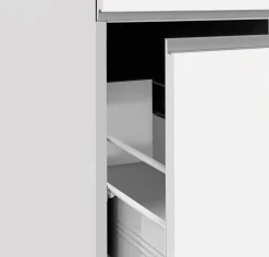 Dispensa da cucina Atrax, 30x60h165 cm, Bianco lucido e Rovere<Dmora Online