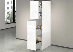 Dispensa da cucina Atrax, 30x60h165 cm, Bianco lucido e Ardesia<Dmora Discount