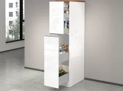 Dispensa da cucina Atrax, 30x60h165 cm, Bianco lucido e Rovere<Dmora Online