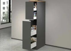 Dispensa da cucina Atrax, 30x60h165 cm, Antracite e Rovere<Dmora New