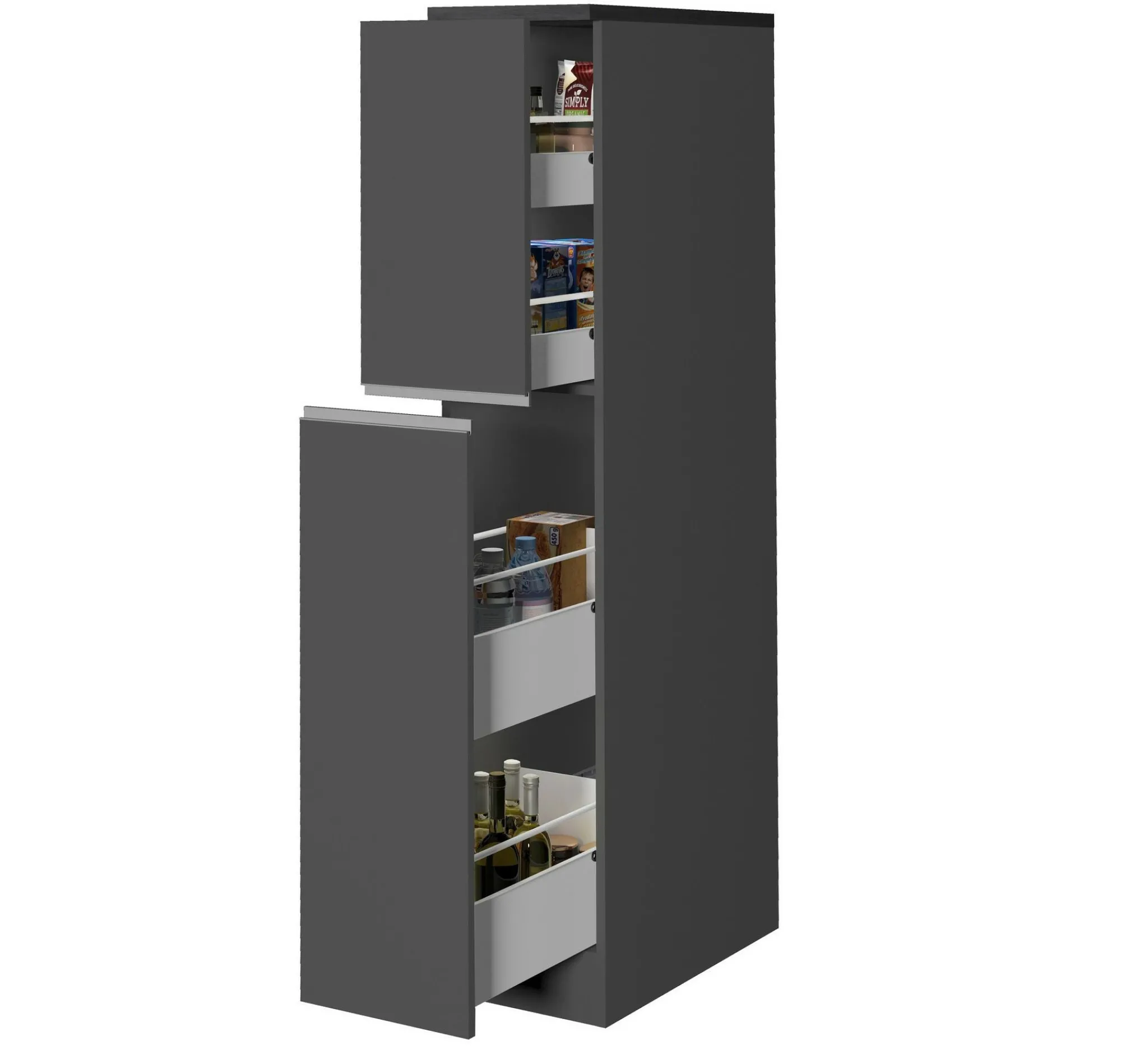 Dispensa da cucina Atrax, 30x60h165 cm, Antracite e Ardesia<Dmora Hot