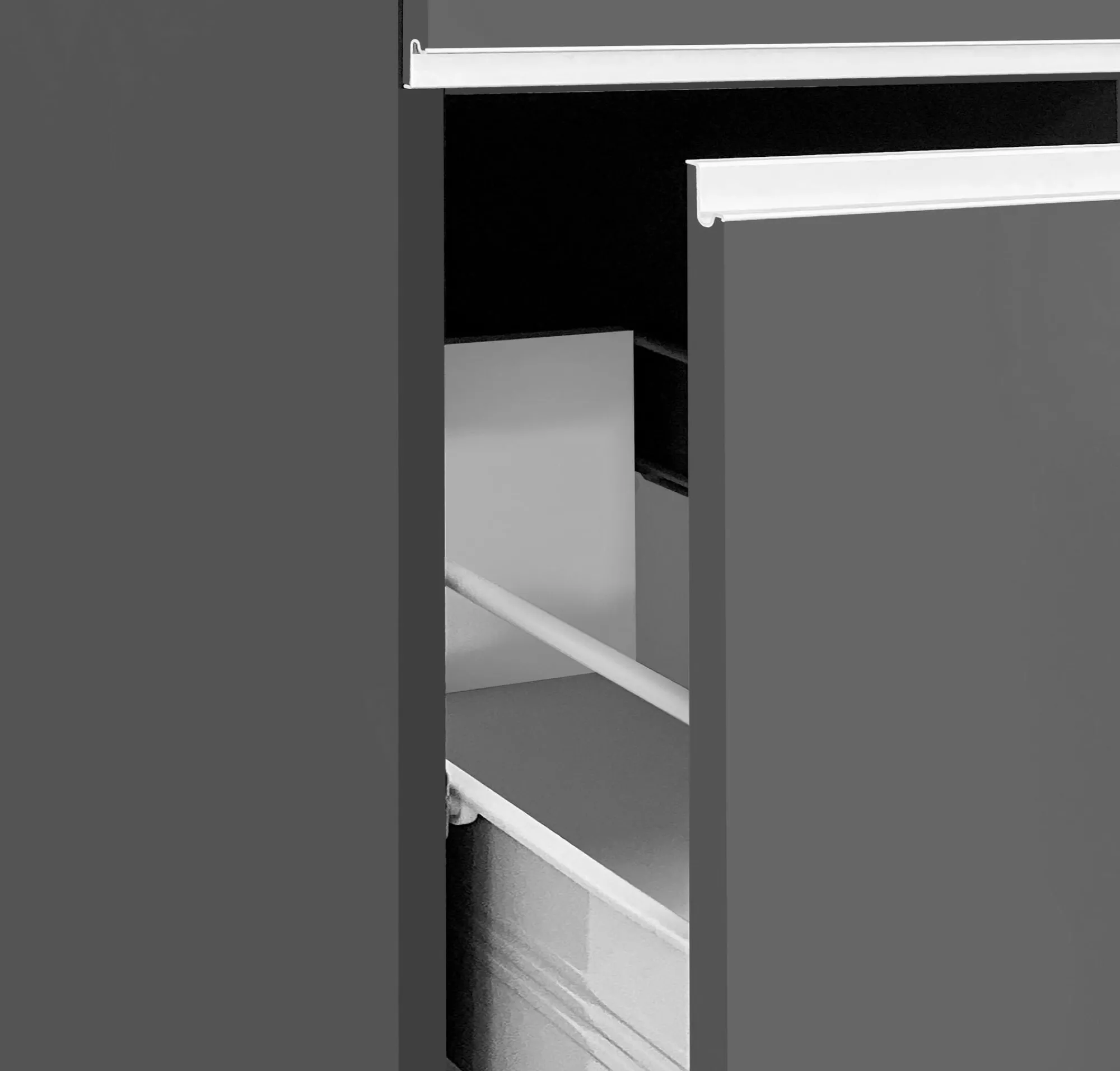 Dispensa da cucina Atrax, 30x60h165 cm, Antracite e Ardesia<Dmora Hot
