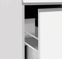 Dispensa da cucina Atrax, 30x60h165 cm, Bianco lucido e Ardesia<Dmora Discount