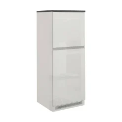 Dispensa da cucina Dcasasol, 60x60h165 cm, Bianco lucido e Ardesia<Dmora Best
