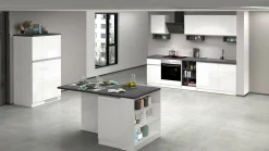 Dispensa da cucina Dcasasol, 60x60h165 cm, Bianco lucido e Ardesia<Dmora Best