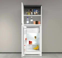 Dispensa da cucina Dcasasol, 60x60h165 cm, Bianco lucido e Ardesia<Dmora Best