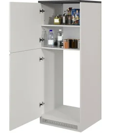 Dispensa da cucina Dcasasol, 60x60h165 cm, Bianco lucido e Ardesia<Dmora Best
